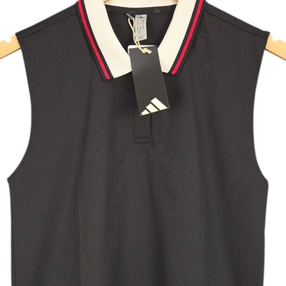 Adidas Golf Polo Women Small Black Sleeveless Shirt Performance Tank Stretch NWT